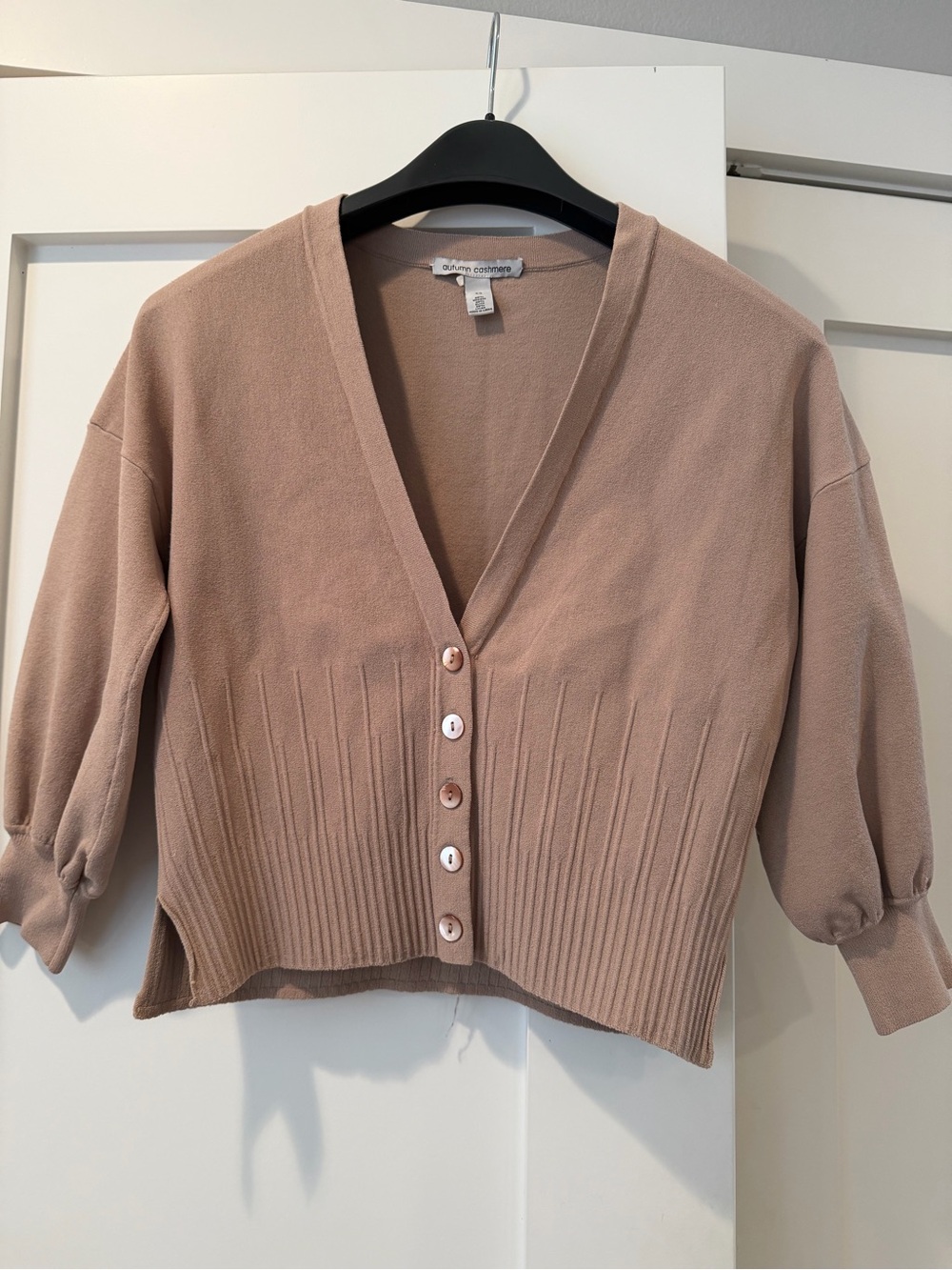 Autumn Cashmere Taupe V-Neck Button Cardigan